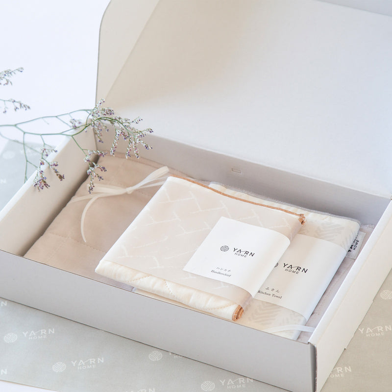 【GIFT BOX】UKIHAフェイスタオル / KITCHENふきんM / ハンカチ セット