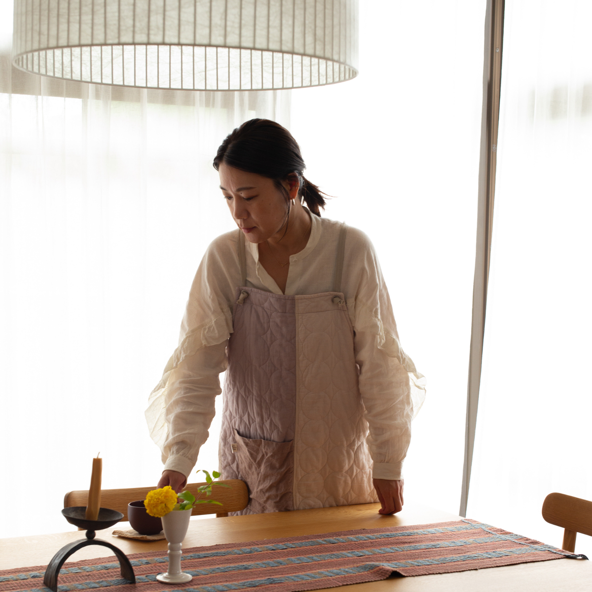 パッチワークエプロン　3sun × Another YARN HOME